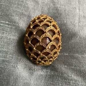 Frederick Mosell egg with mini glass perfume bottle and funnel made in the 50s.